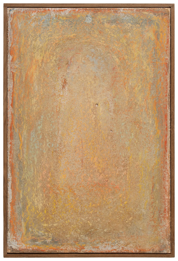 Breath 16, 2025
Lime plaster and casein&amp;ndash;based Jaipur stone pigment on terracotta tile
17.7 x 12 inches / 44.9 x 30.4 cm