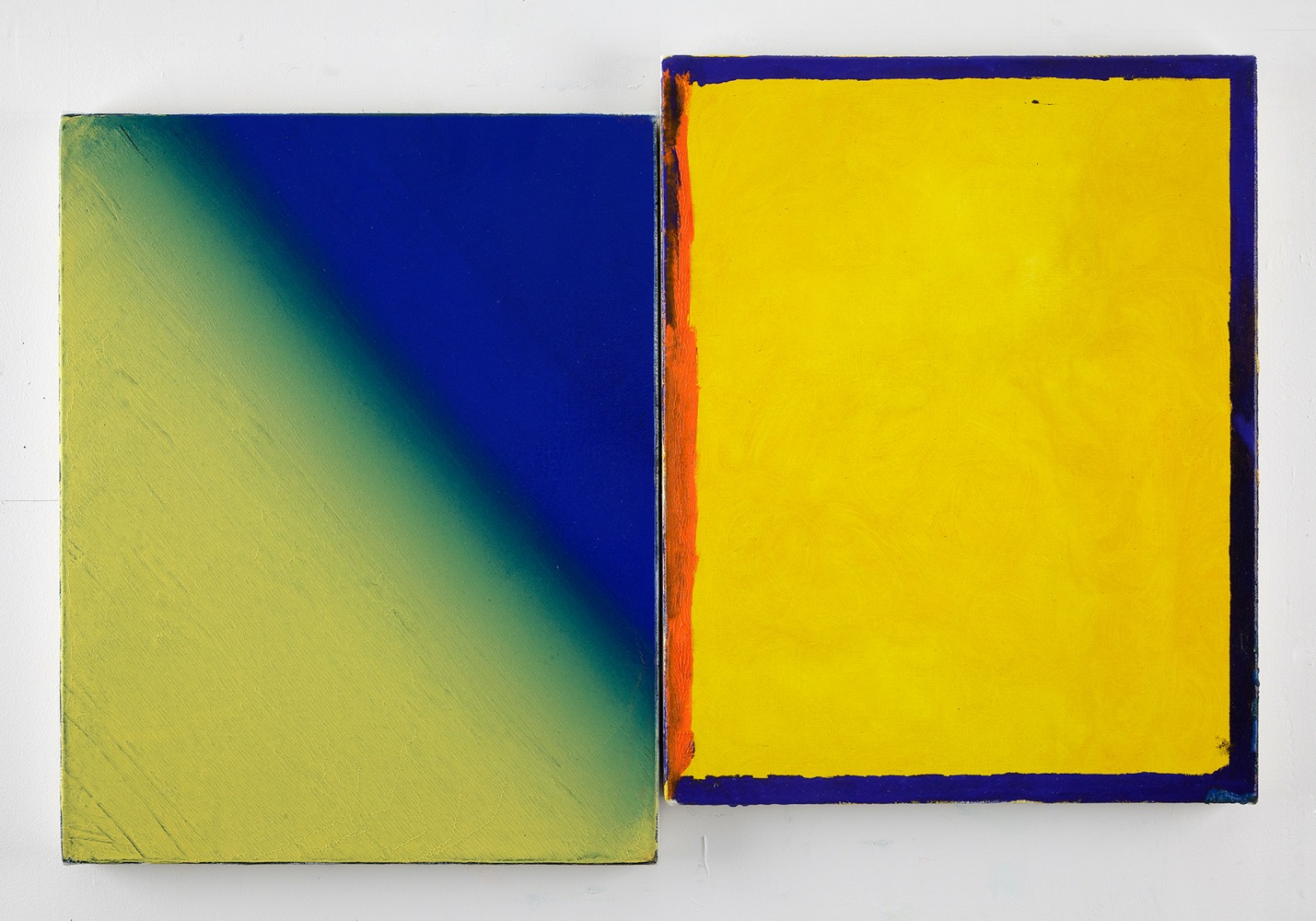 TANYA GOEL  Open (Monday through Thursday), 2011  Oil on canvas (diptych)