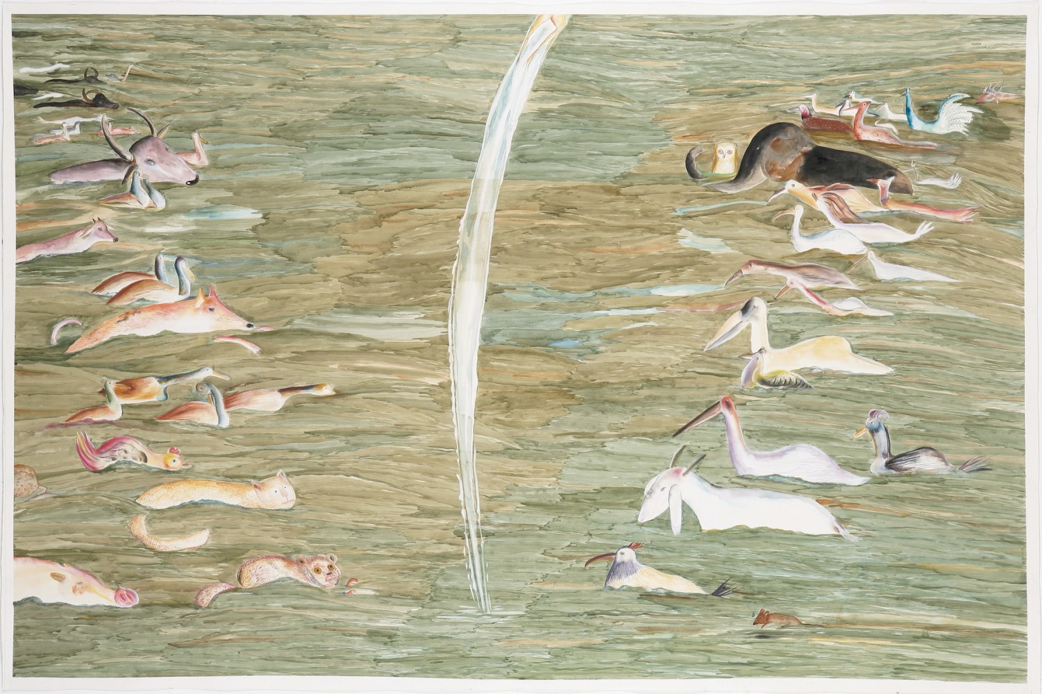 SOSA JOSEPH  Untitled, 2009  Watercolor on paper  46.4 x 70.4 in / 118 x 179 cm