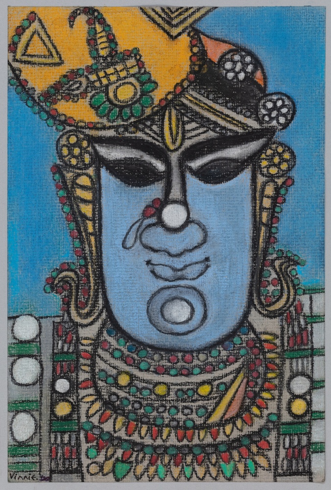 VINNIE GILL

Sri Nath ji,&amp;nbsp;2020

Pastels and watercolour on rough paper

16 x 12.3 in / 40.8 x 31.3 cm (framed)