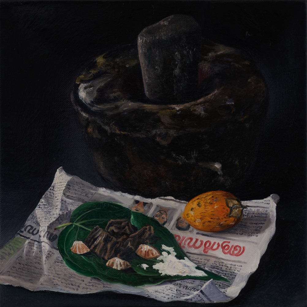 Ratheesh T., Black Object - 2, 2021 Oil on canvas 12 x 12 inches / 30.4 x 30.4 cm