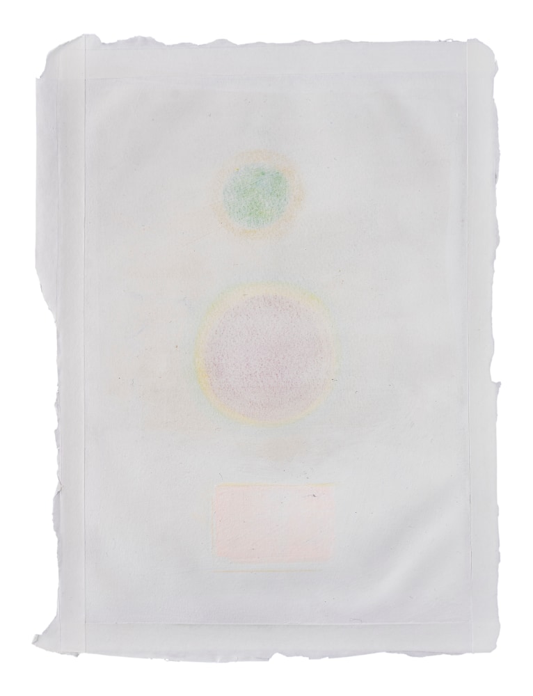 Painting 5, 2023-25
Watercolour, gouache, gesso, paper tape on paper
11.2 x 8.8 inches / 28.5 x 22.5 cm
23.6 x 23.6 inches / 60 x 60 cm (framed dimensions)