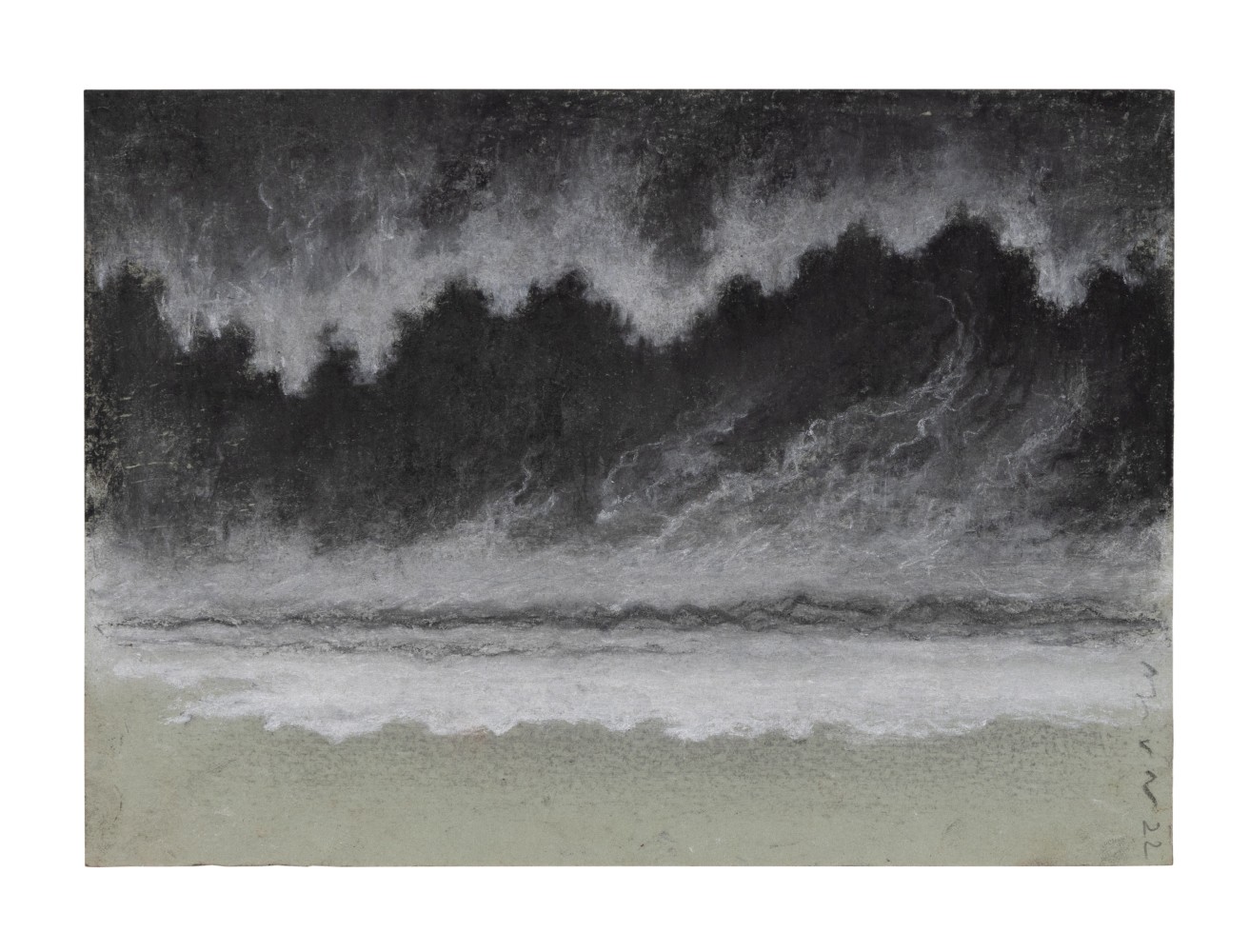 Untitled, 2022
(Drawing 26)
Dry pastel and charcoal on paper
5.9 x 8.2 inches / 15 x 21 cm
12.2 x 13.5 inches / 31 x 34.5 cm (framed dimensions)
