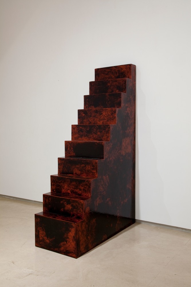 Stairs, 2003, Burmese black lacquer on wood, 163 x 44 x 102 cm