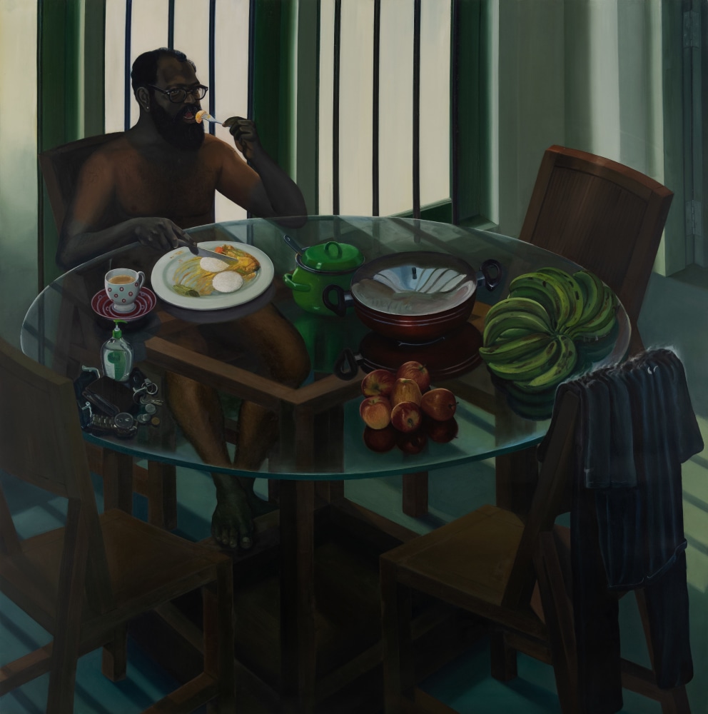 Ratheesh T., You made me an artist, 2021 Oil on canvas 72 x 72 inches / 183 x 183 cm