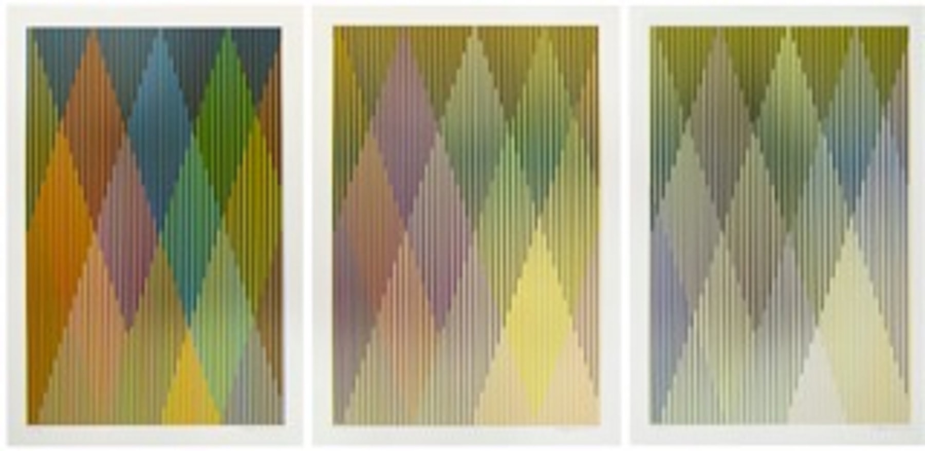 Perseus I, II, III
Carlos Cruz-Diez, 2017

​Portfolio, Silkscreen
39 3/8&amp;quot; x 27 1/2&amp;quot;&amp;nbsp;(100 cm x 70 cm) each
Edition of 50
$20,000

Printed by Edition Domberger, Stuttgart, Germany
Published by&amp;nbsp;Harvey Bayer Fine Art

INQUIRE