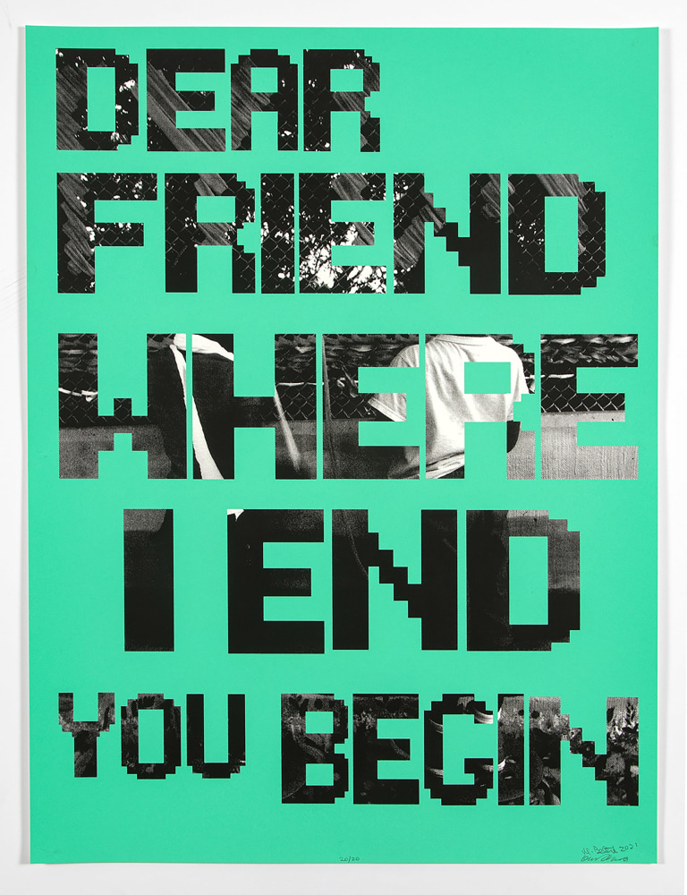 Dear Friend
Brooklyn Hi-Art! Machine, Mildred Beltr&amp;eacute;, Oasa Duverney, 2021

Screenprint
18&amp;quot; x 24&amp;quot;
Edition of 20, + 6 artist proofs
$500

Printed by Kingsland Printing, Brooklyn, NY

PURCHASE
