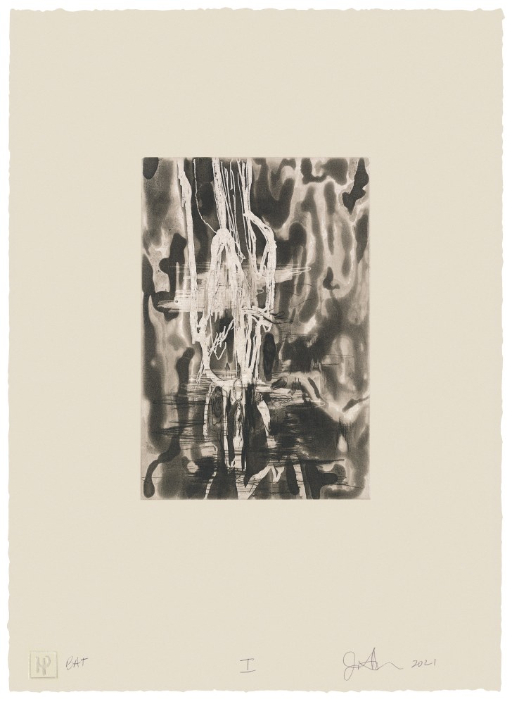 days: I&amp;nbsp;
Jim Hodges, 2021&amp;nbsp;

Spit bite aquatint, drypoint, burnishing, chine coll&amp;eacute;
​Paper size: 11 &amp;frac34;&amp;quot; x 8 &amp;frac12;&amp;quot;&amp;nbsp;
Image size: 4&amp;quot; x 6&amp;quot;
Edition of 28
$12,500 (Suite of four)

Published by Highpoint Editions (Final color proofing and editioning completed by Harlan and Weaver)

INQUIRE
