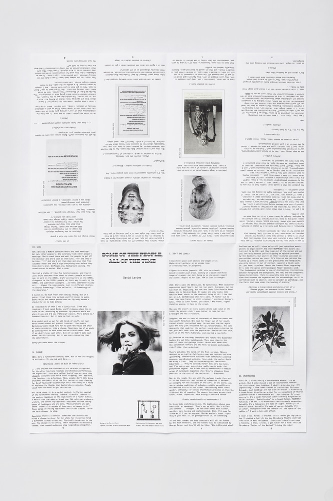 Some of the People, All of the Time
David Levine,&amp;nbsp;2019

Offset printed recto and verso; housed in multi-colored, oversize envelope with wafer and string closure
Vertical oblong folio&amp;nbsp;
14&amp;quot; &amp;times; 5.25&amp;quot;&amp;nbsp;(folded)
28&amp;quot; &amp;times; 21&amp;quot;&amp;nbsp;(unfolded)
Limited edition of 100 copies, signed and numbered
$175

Printed and Published by&amp;nbsp;PPP Editions

PURCHASE
&amp;nbsp;