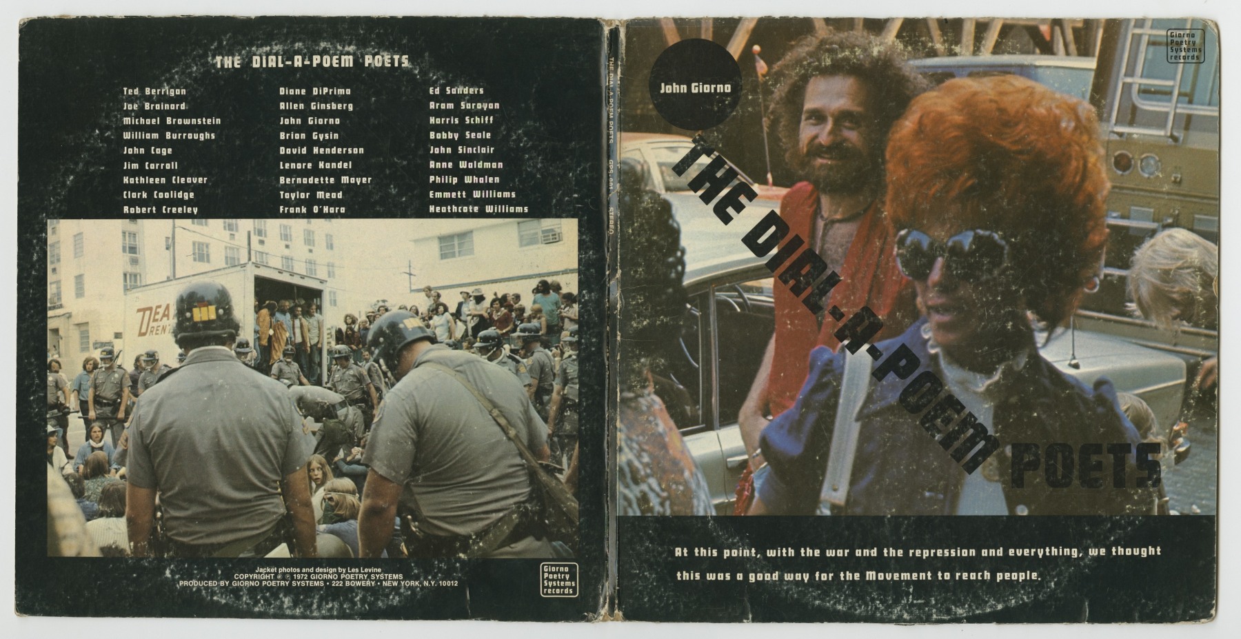 The Dial-A-Poem Poets LP, front and back covers