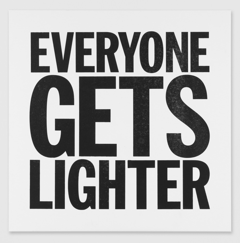 John&amp;nbsp;Giorno
EVERYONE GETS LIGHTER, 2012
Acrylic on canvas
48h x 48w in
&amp;nbsp;