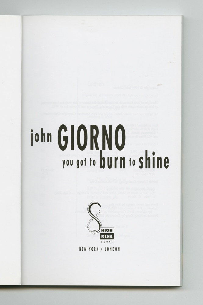 You Got To Burn To Shine, 1994 (3) – Title