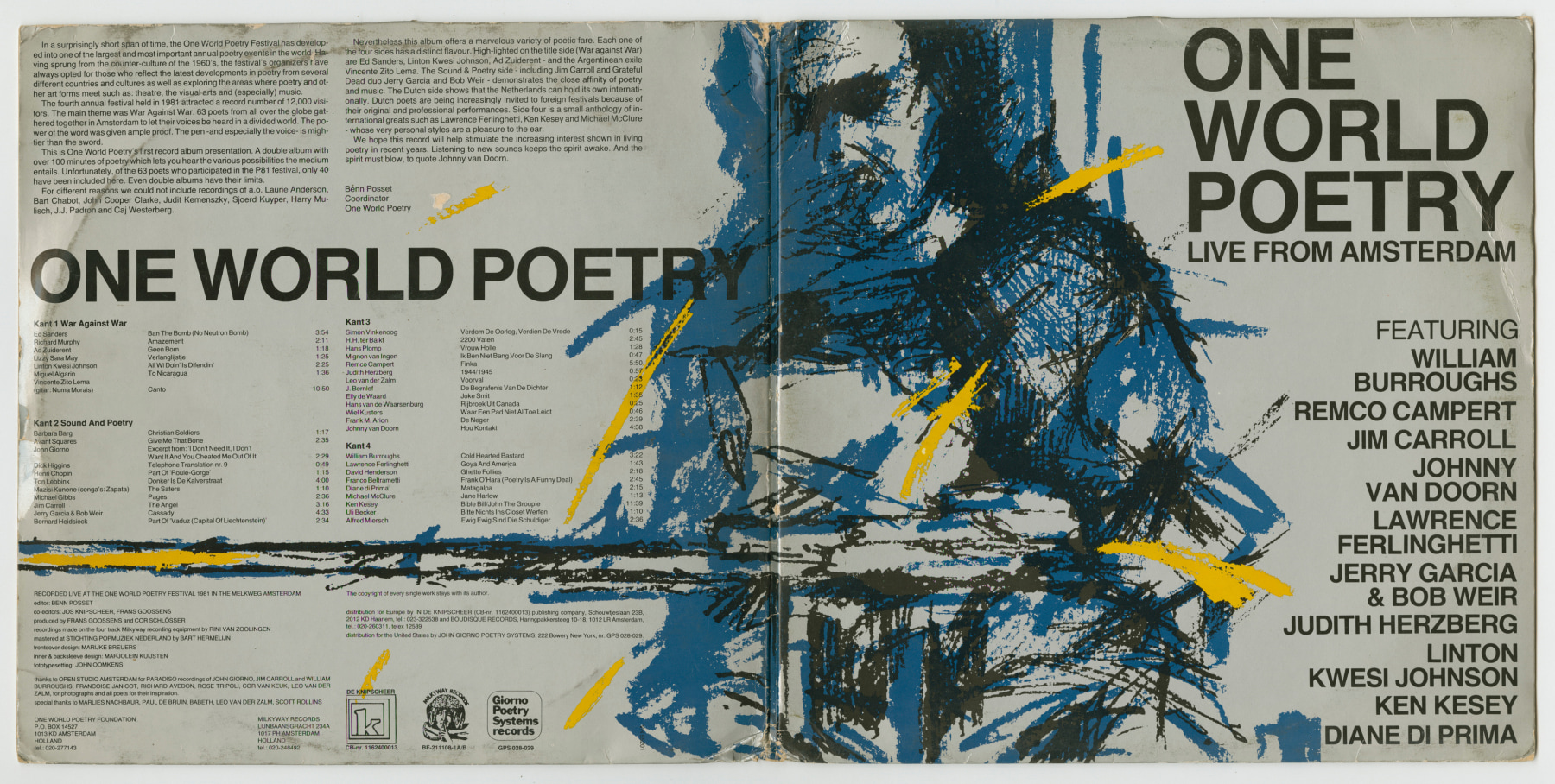 One World Poetry Live from Amsterdam (1981), front and back covers
