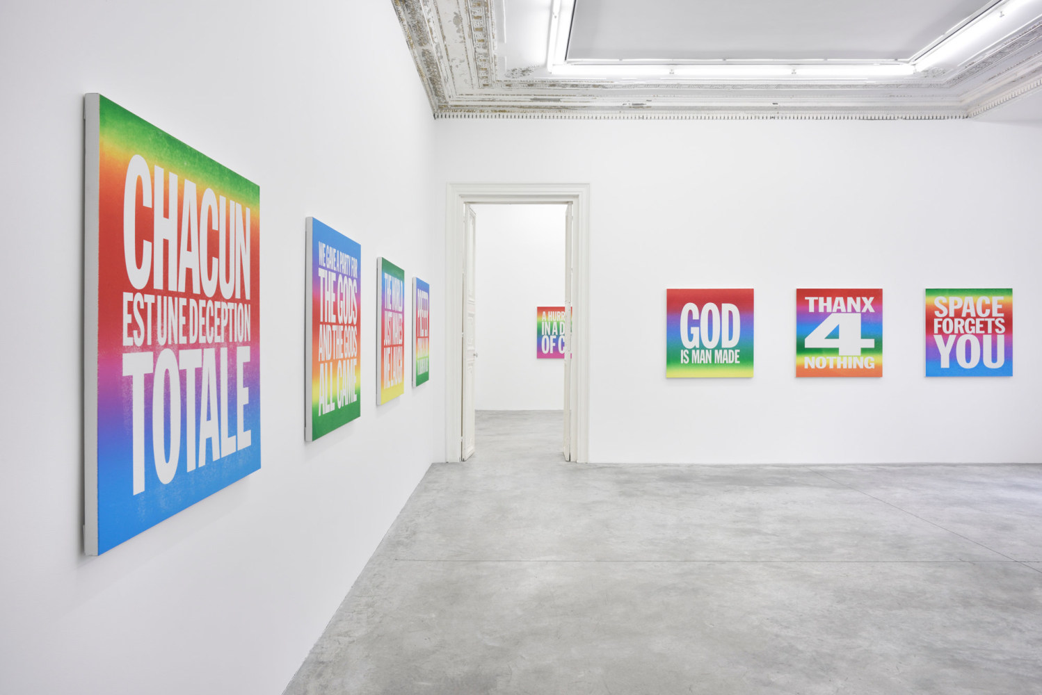 Installation view of&amp;nbsp;God is Man Made&amp;nbsp;at Almine Rech Gallery, Paris, 2015