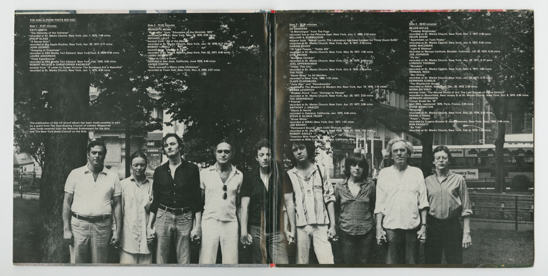 The Dial-A-Poem Poets: Big Ego (1978), inside spread