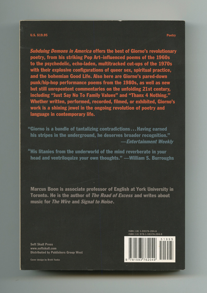 Subduing Demons in America, 2007 (9) – Back cover