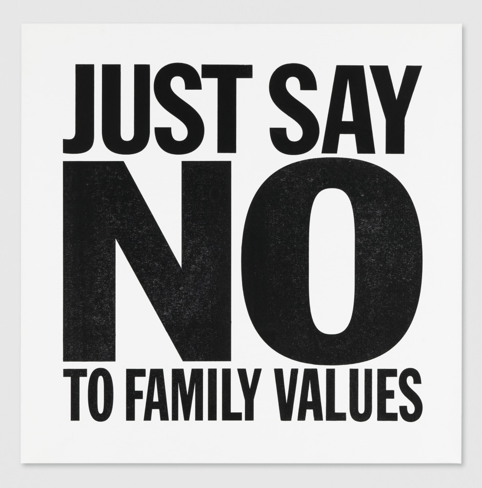 John&amp;nbsp;Giorno
JUST SAY NO TO FAMILY VALUES, 2012
Acrylic on canvas
48h x 48w in
&amp;nbsp;