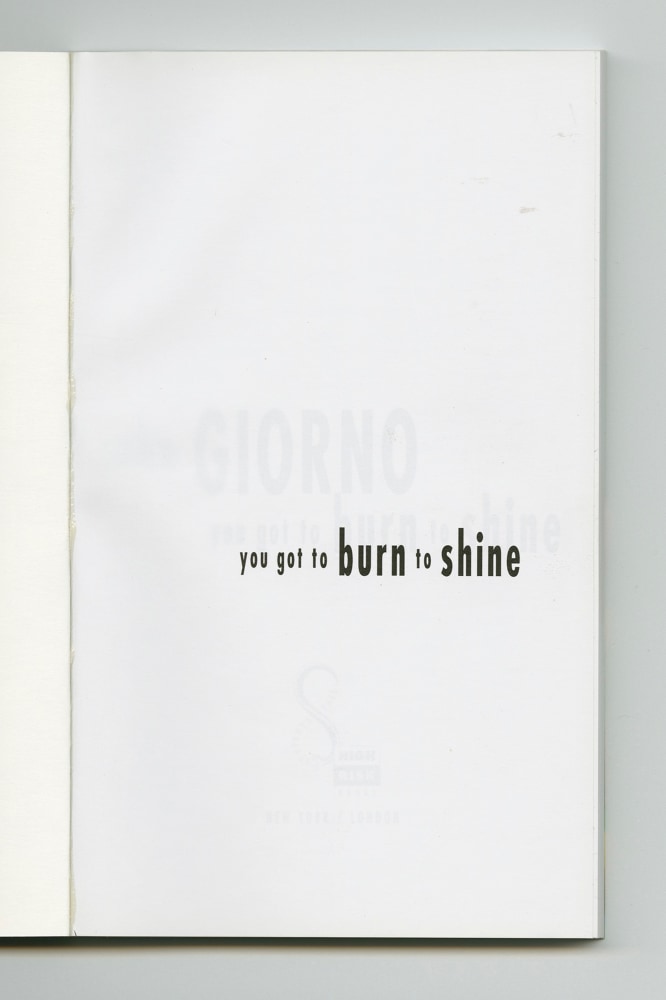 You Got To Burn To Shine, 1994 (2) – Half-title