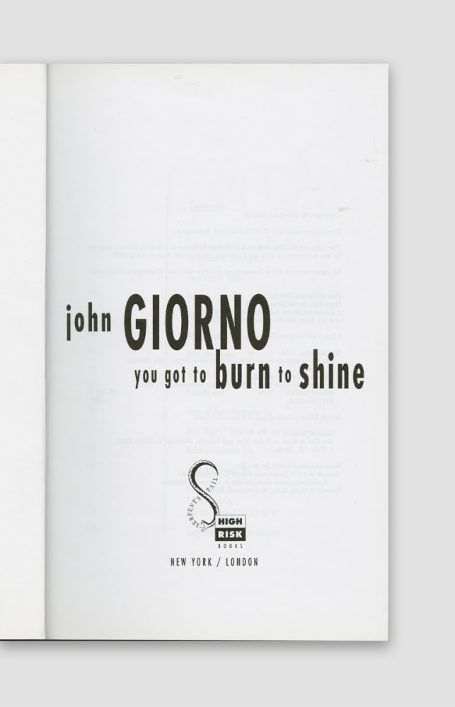 You Got to Burn to Shine (1994)