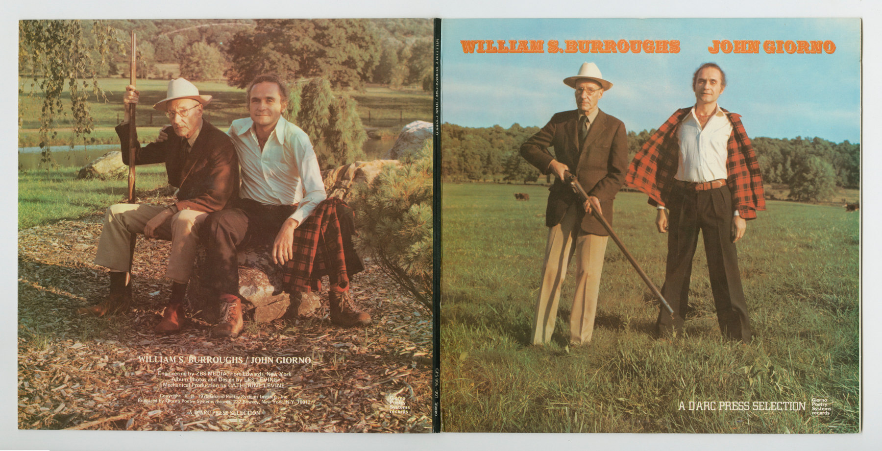 William S. Burroughs / John Giorno: A D'Arc Press Selection (1975), front and back cover