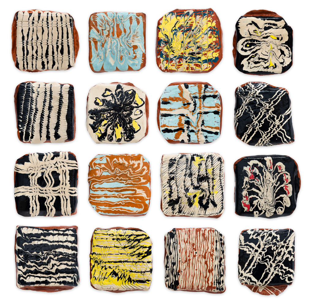 Christabel MacGreevy

Automatic Drawings, Slipware, 2025

lead glaze, slip, red clay

each work: 15 3/4 x 15 3/4 in.
each work: 40 x 40 cm.

(CHRIS023)