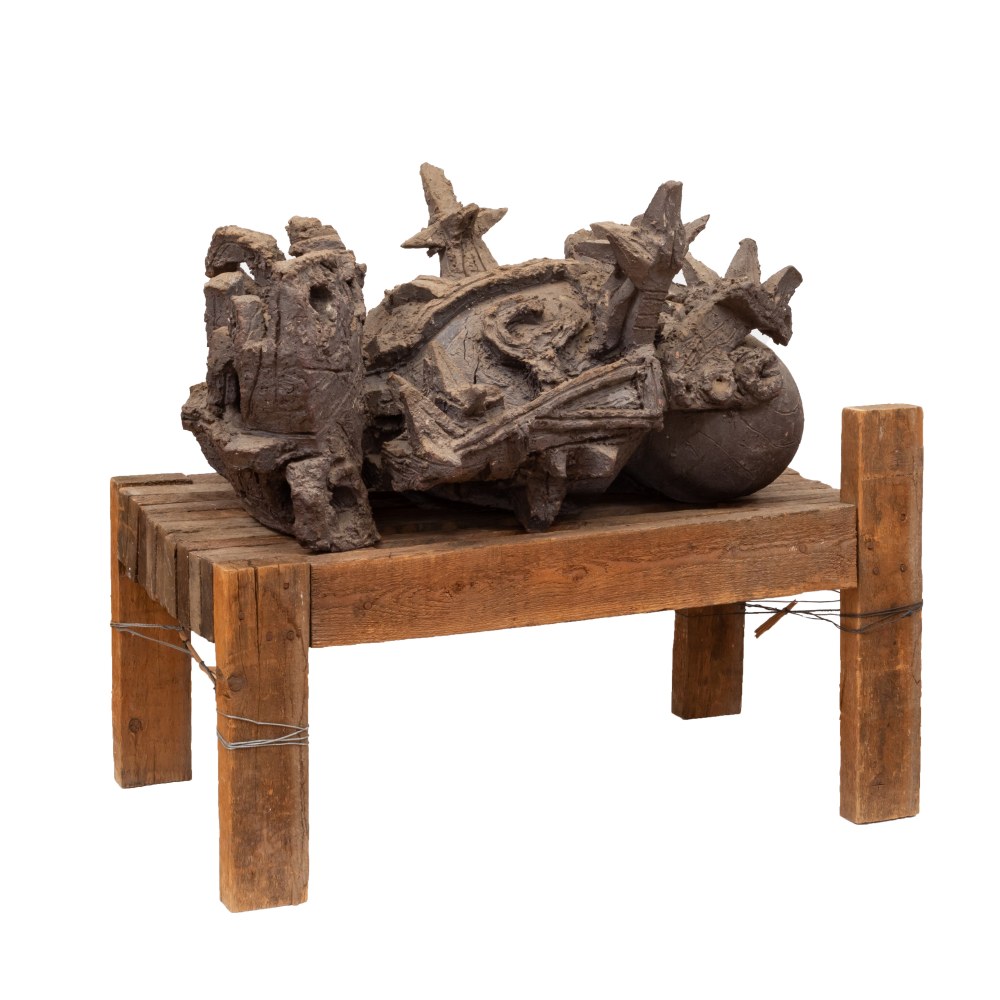 Reuben&amp;nbsp;Kadish

Gregor, 1965

Terracotta, wood and wire

17h x 30w x 15d in

43.18h x 76.20w x 38.10d cm

REUK009