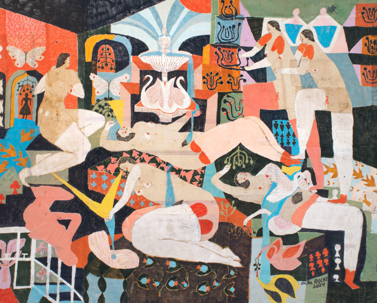 Lauren dela Roche

Seed Eater, 2024

acrylic on found cotton feedsack and acrylic varnish

73 x 93 in.
185.4 x 236.2 cm.

(LDRO025)