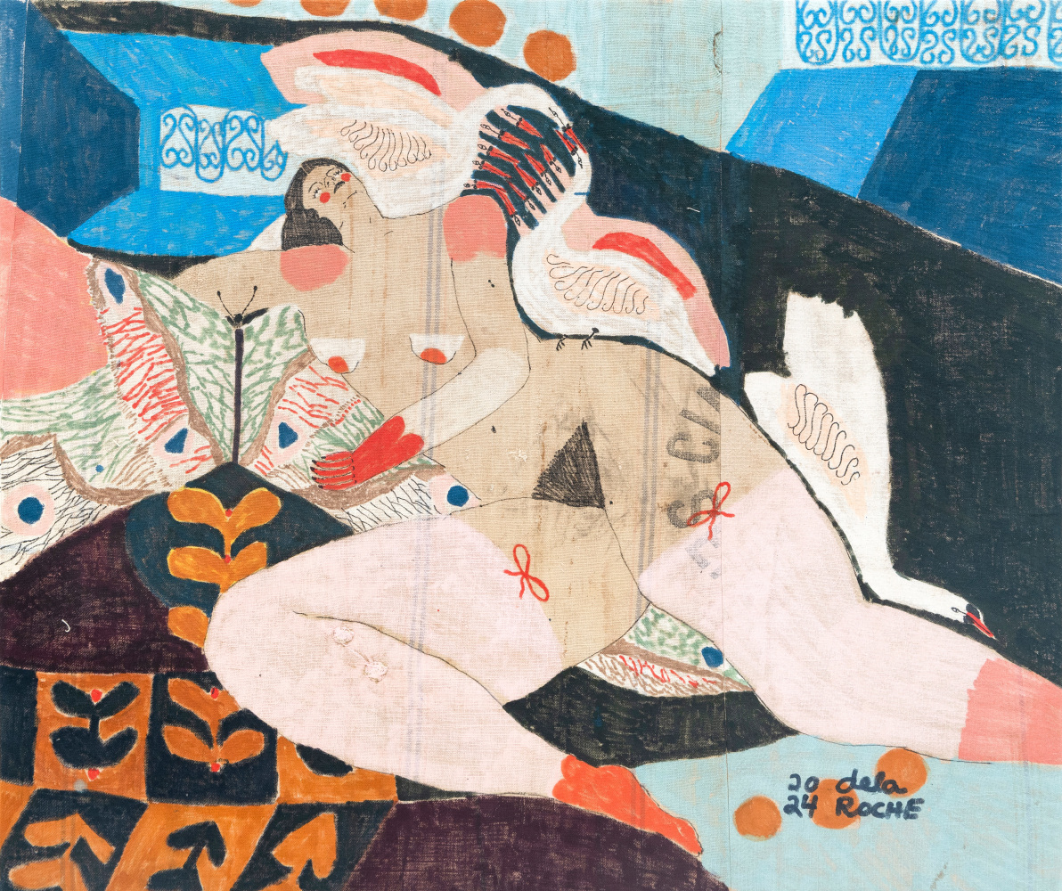 Lauren dela Roche

Propagator, 2024

acrylic on found cotton feedsack and acrylic varnish

32 x 38 in.
81.3 x 96.5 cm.

(LDRO037)