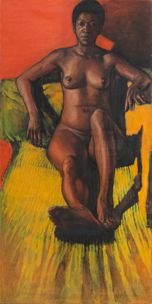 Shirley&amp;nbsp;Gorelick
Libby, 1971&amp;ndash;73
acrylic on canvas
80h x 40w in
203.20h x 101.60w cm
SHIRGO048