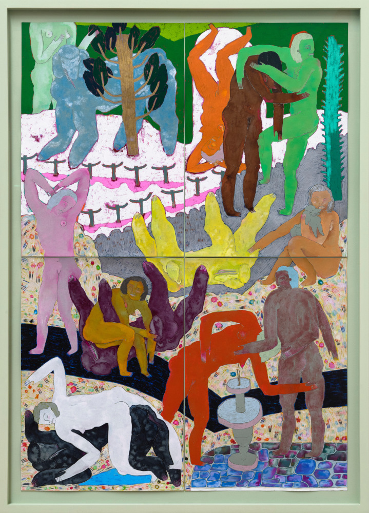 Sophie Larrimore

Everything&amp;#39;s A Sandwich, 2025

watercolor, gouache, colored pencil and ink on 4 sheets of paper

33 x 23 in.
83.8 x 58.4 cm.

(SOPH001)