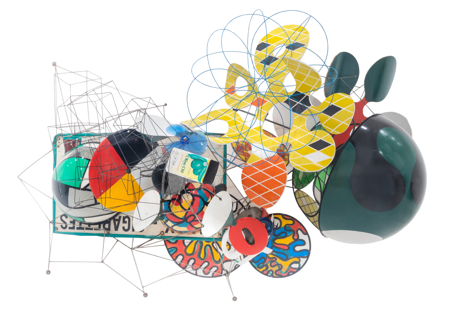 Judy Pfaff

La Calle, La Calle Vieja, 1990

painted wiggle board and steel, found objects, signage

56h x 156w x 62d in
142.24h x 396.24w x 157.48d cm

JPFA003