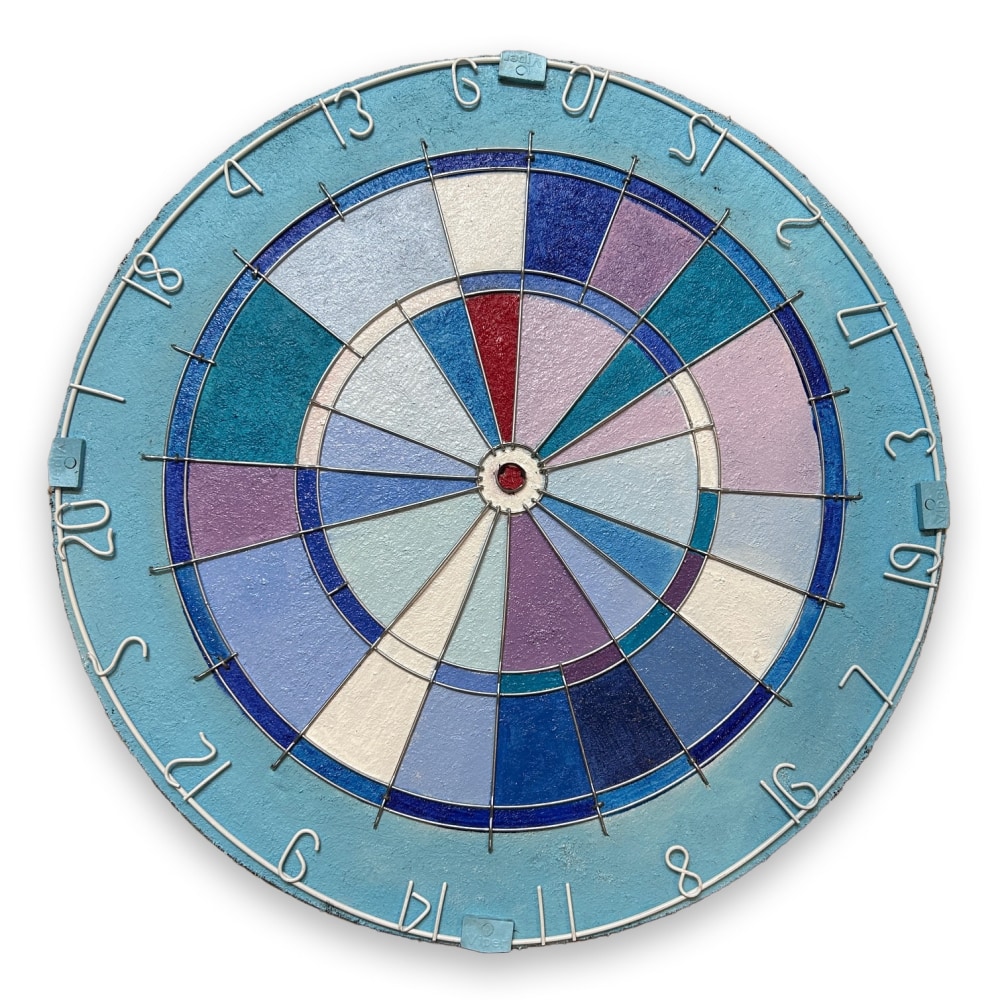 Acacia Marable

Color Pains #12, 2024

oil and wire on sisal dartboard

17 1/2 x 17 1/2 x 2 in.
44.5 x 44.5 x 5.1 cm.

(ACM011)