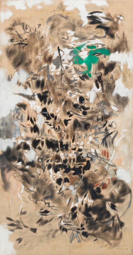 Elise&amp;nbsp;Asher
Motet, 1959&amp;ndash;60
oil on muslin mounted on canvas
68h x 36w in
172.72h x 91.44w cm
ELASH008