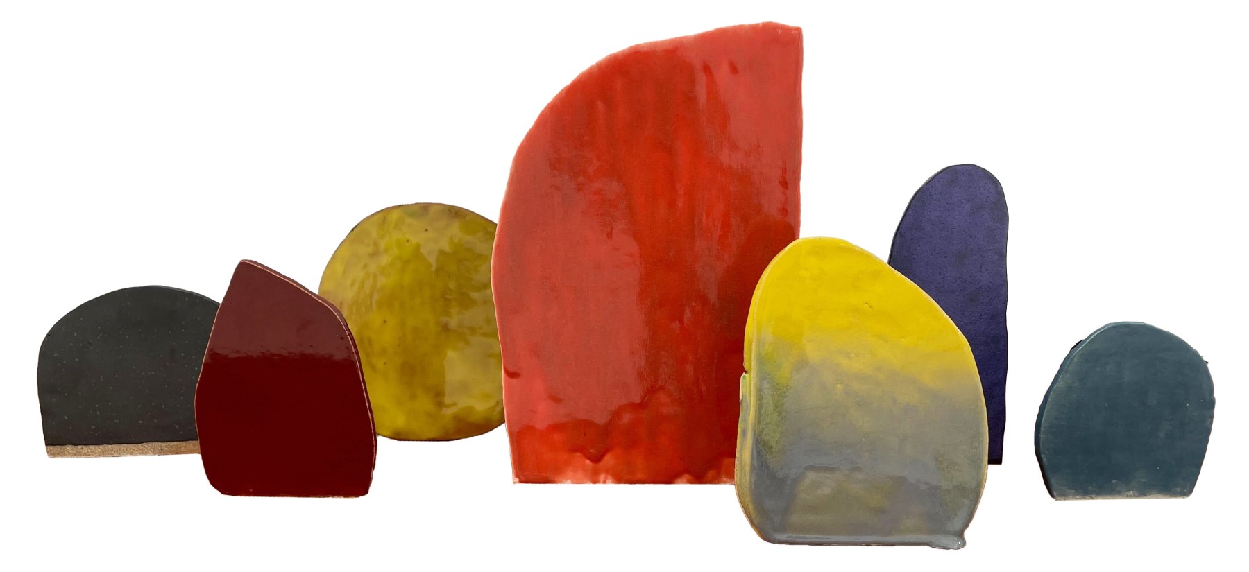 Keiko Narahashi

Color Planes, 2015&amp;ndash;2020

glazed ceramic

15h x 40w x 17d in. (present installation)
dimensions variable

KNAR015