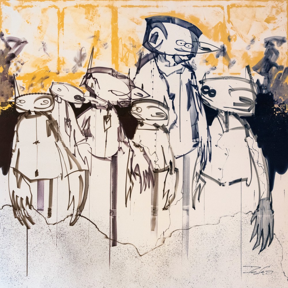 FUTURA2000
The Tourists Pt. 2, 2022
acrylic, marker, and spray paint on canvas
98h x 98w in
248.92h x 248.92w cm
FF163