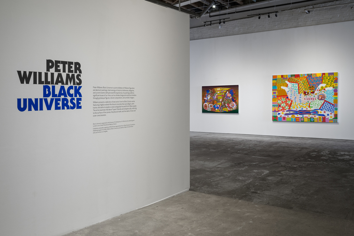Installation view from&amp;nbsp;Peter Williams: Black Universe,&amp;nbsp;Museum of Contemporary Art Detroit, 2020-21