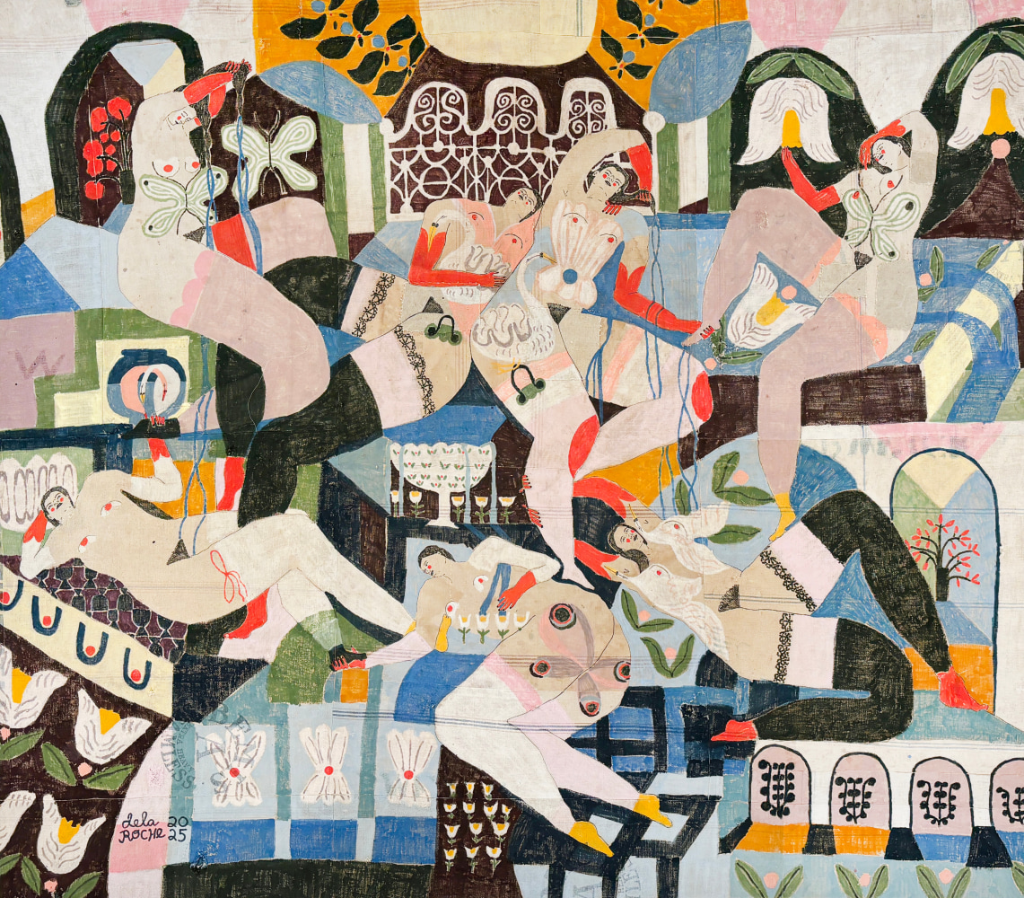 Lauren dela Roche

Raw Milk, 2025

acrylic on found cotton feedsack and acrylic varnish

78 x 89 in.
198.1 x 226.1 cm.

(LDRO057)