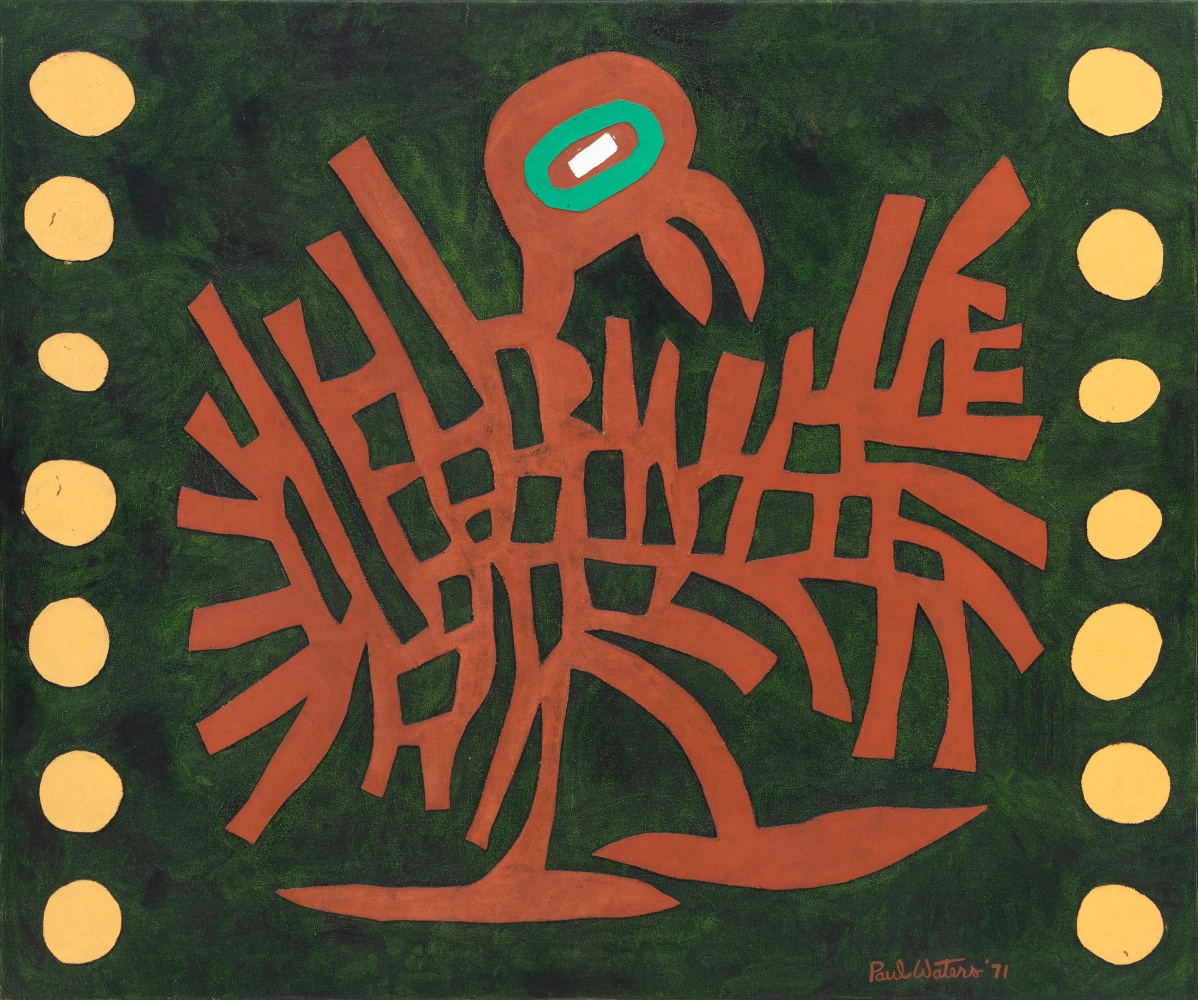 Paul Waters

Bird with Balance, 1971

oil on cut linen collage on canvas

36.0h x 43.0w in
91.44h x 109.22w cm

(PWAT015)