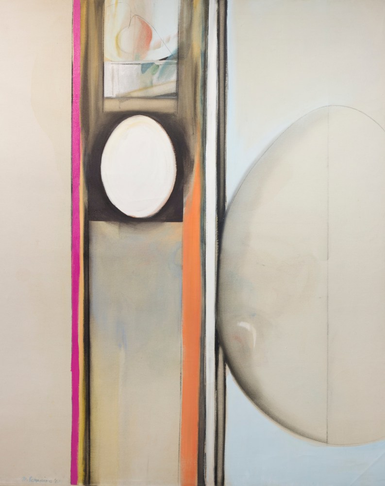 Miriam&amp;nbsp;Schapiro
Dialogue, 1961
Oil on canvas
60h x 50w in
152.40h x 127w cm
MSCHA069