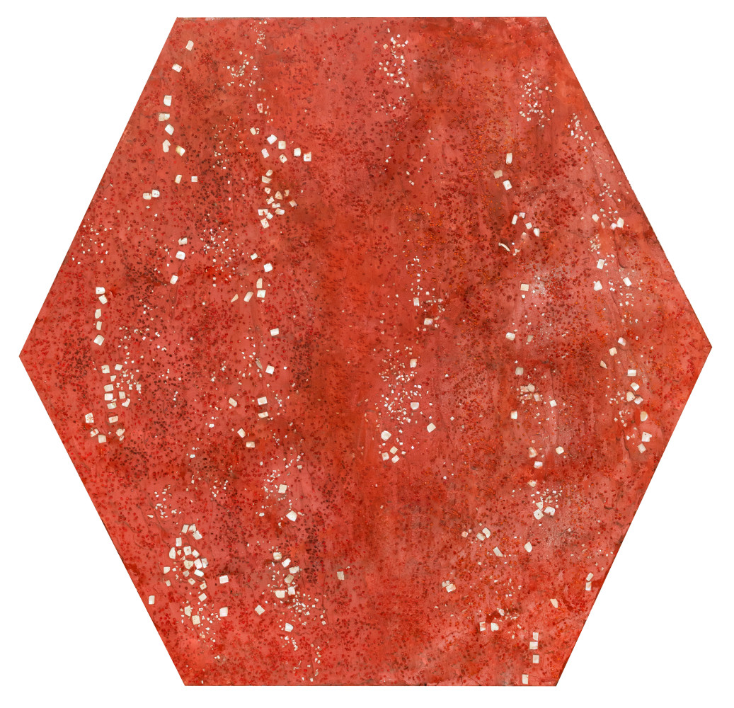 Jeanne Reynal
                    (1903-1993)
            
    
        Songs of the Tewa, 1959    
    smalti and dyed Japanese shell on pigmented cement                                    82h x 81w x 2 1/2d in
208.28h x 205.74w x 6.35d cm
                    
                            JREY099