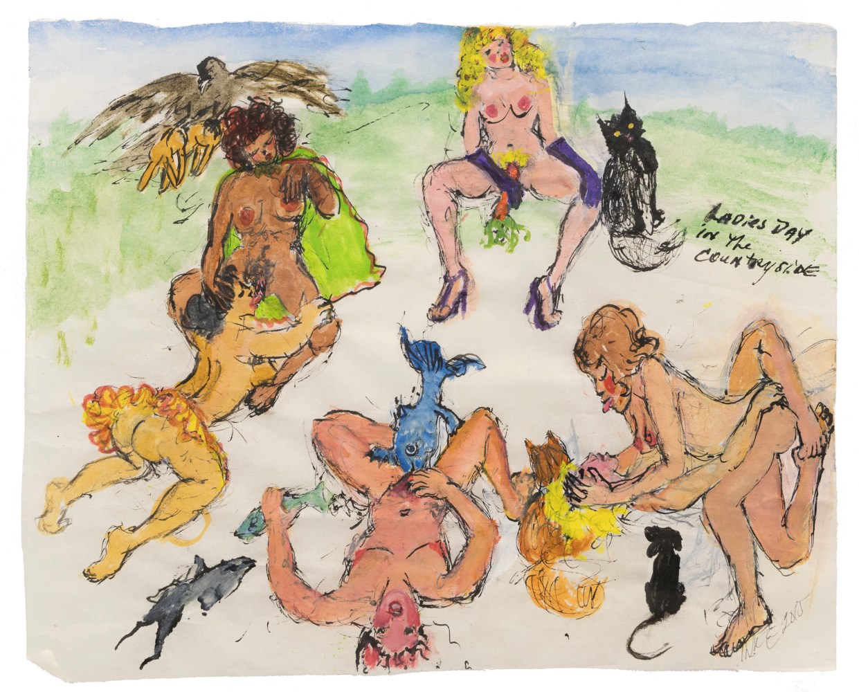 Martha Edelheit

Ladies Day in the Country, 2015

ink and watercolor on rice paper

10.0h x 12.0w in
24.13h x 30.48w cm

(MEDE396)