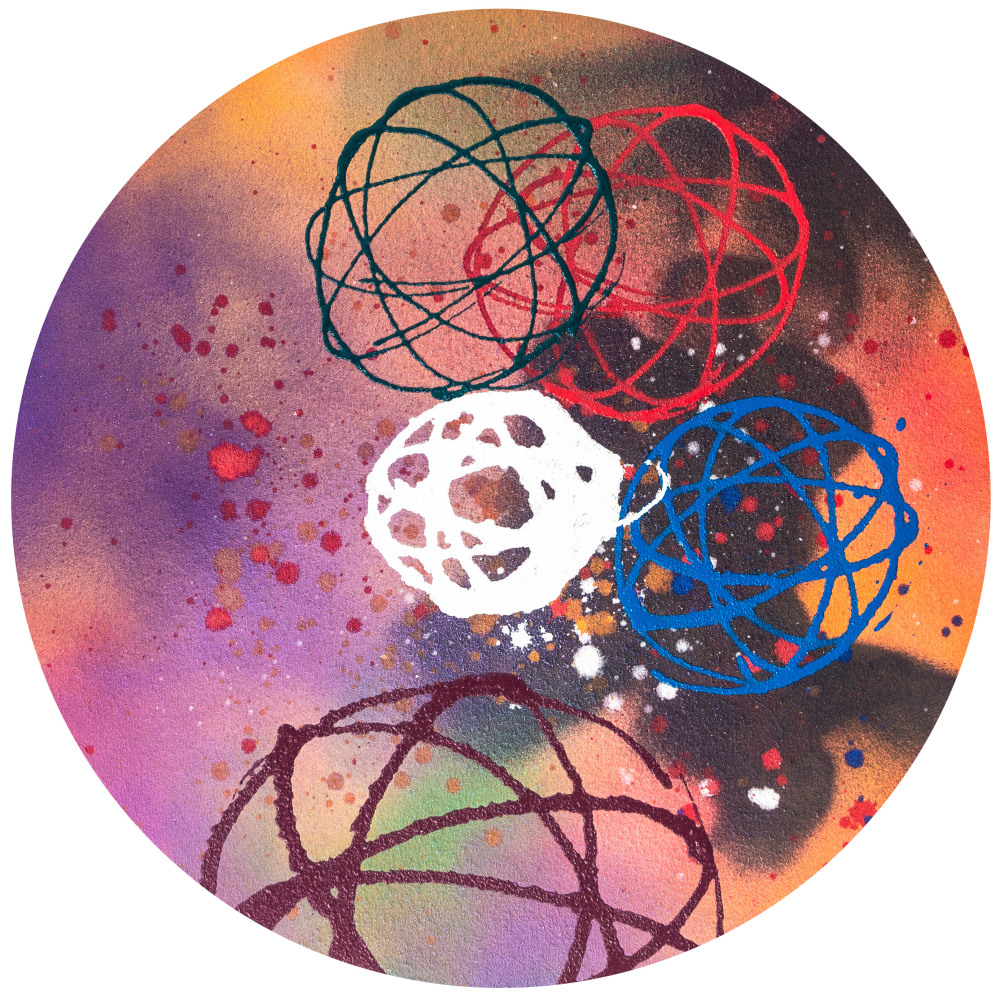 FUTURA2000
PORTUGAL, 2022
acrylic, marker, and spray paint on canvas
24 in diameter
61 cm diameter
FF173