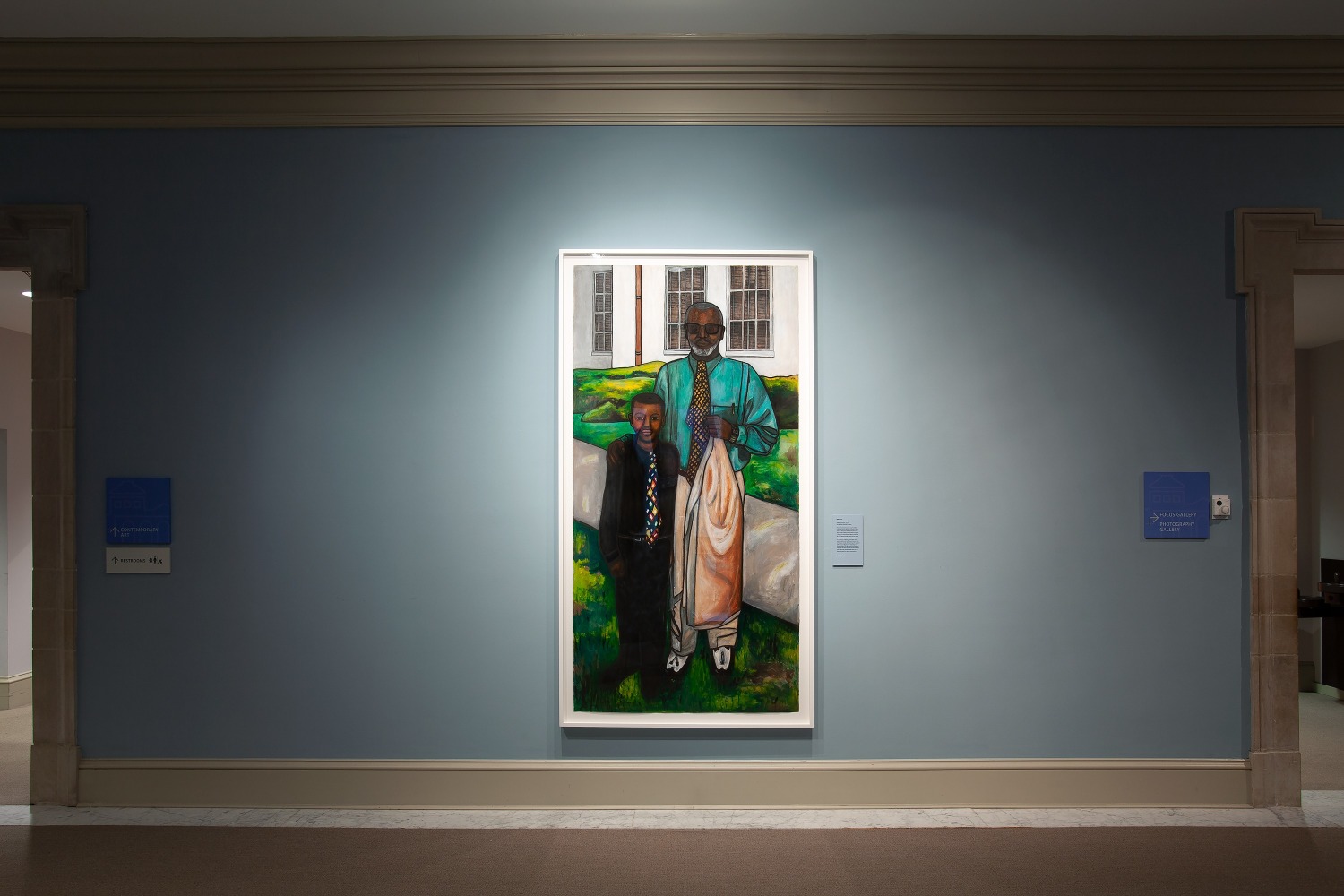 Willie Birch &amp;quot;Father and Son&amp;quot;, on view in the Oval Gallery, Chrysler Museum of Art, May 2023. Gallery 200.&amp;nbsp;#2022.17.