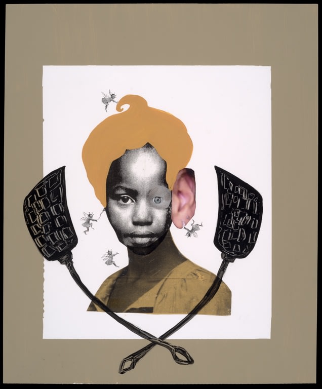 Deborah Roberts
Miseducation of Mimi #101, 2014
Collage, mixed media on paper
17 x 14 inches