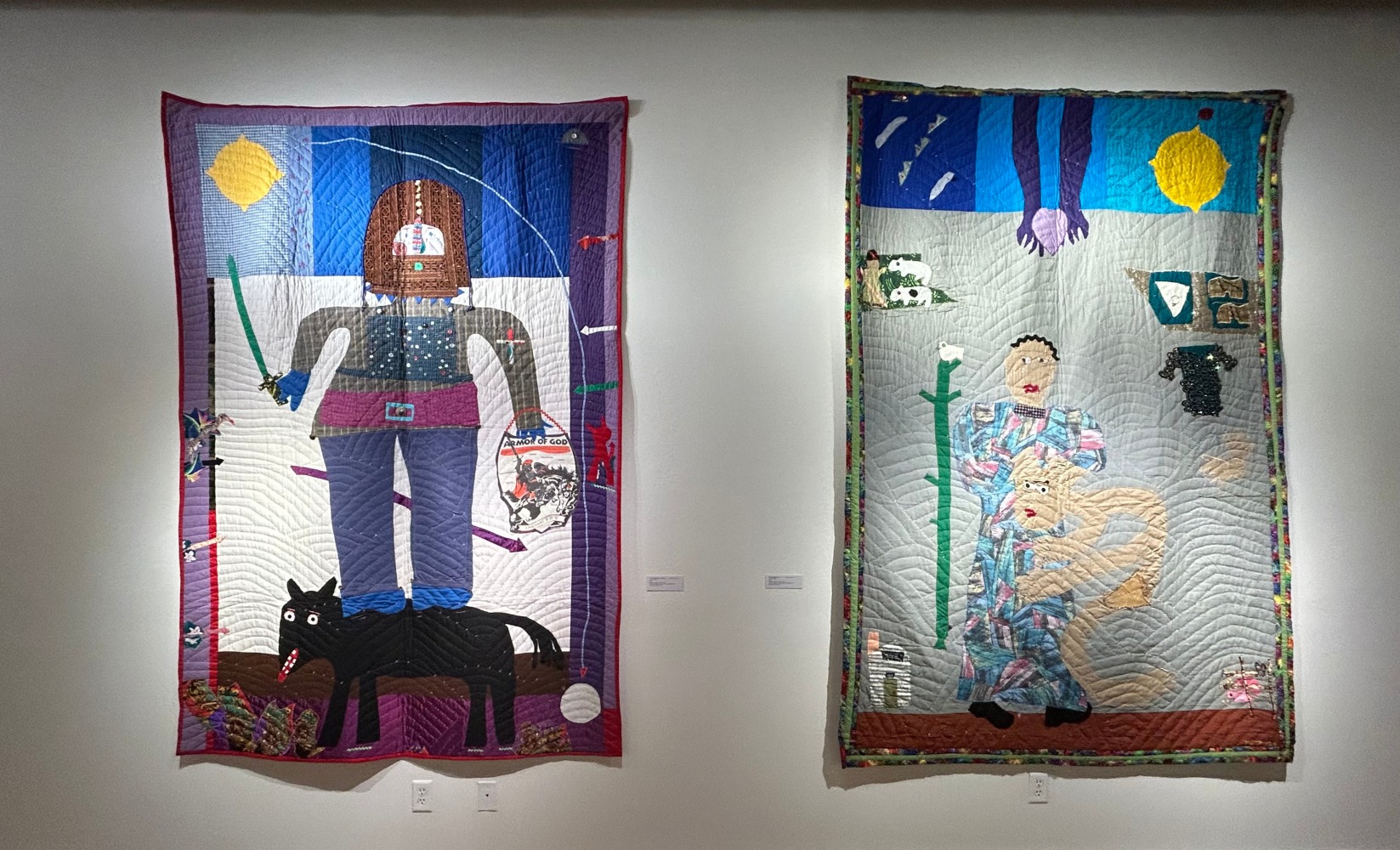 Installation view, &amp;#39;Picture This: The Story Quilts of Yvonne Wells&amp;#39;, Paul R Jones Museum, University of Alabama, Tuscaloosa, Alabama, August 2, 2024- September 27, 2024. Install images by the Paul R. Museum at the University of Alabama.