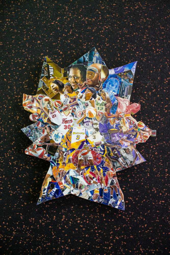 Ashley Teamer
Star Time, 2017
Collaged WNBA and NBA Trading Cards
12 x 15 inches
Courtesy of the Artist and Fort Gansevoort