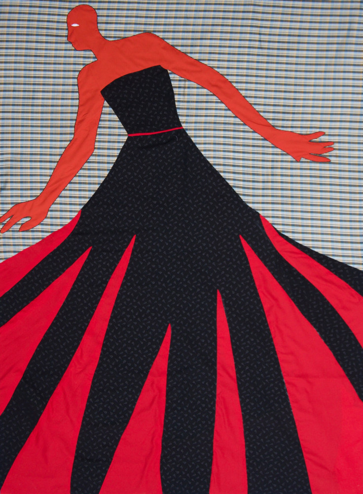 Christopher Myers
Memorial Gown, 2019
Appliqu&amp;eacute; fabric
83 x 58.5&amp;nbsp;inches