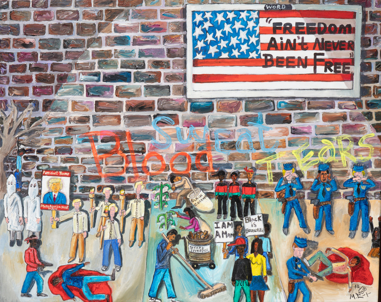 Michelangelo Lovelace
The Price for Freedom in America, 2018
Acrylic on canvas
40 x 51.25 inches