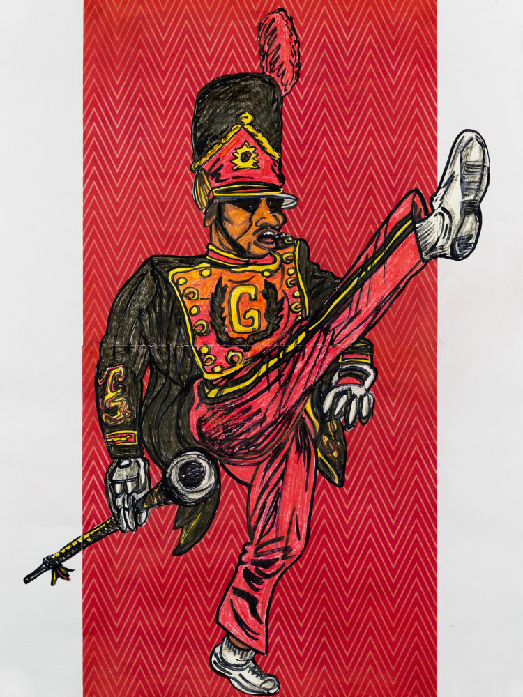 Grambling State University Drum Major 7, 2020&amp;nbsp;

Colored pencil and marker on paper&amp;nbsp;

24 x 18 inches