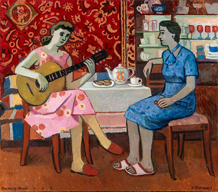 Divorcees, 2019
Oil on linen
51.5&amp;nbsp;x 59 inches